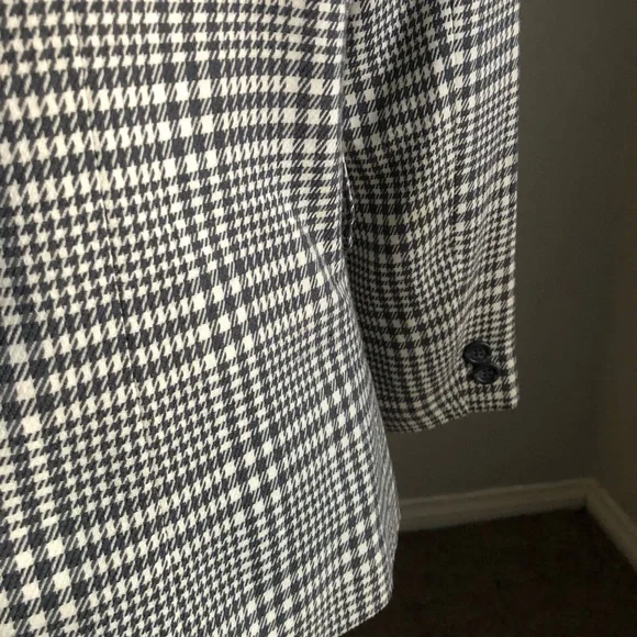 Lifestyle Attitude by Larry Levine Collarless Houndstooth Jacket M Grey White - Picture 14 of 15